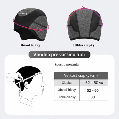 Cyklistická RockBros, Skull Cap, čierno/sivá čiapka alebo vložka do prilby