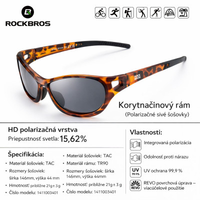 Okuliare RockBros, hnedé