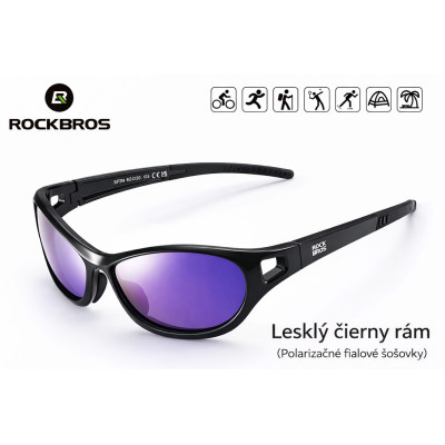 Okuliare RockBros, lesklé čierne