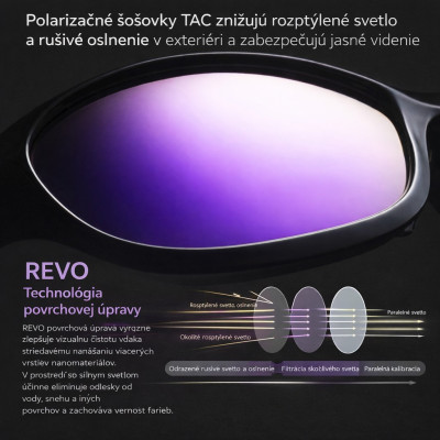 Okuliare RockBros, lesklé čierne