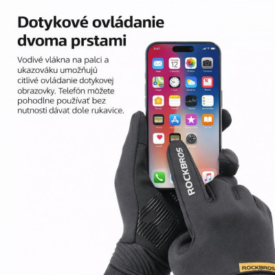 Rukavice RockBros termo cyklistické rukavice,veľ.XL