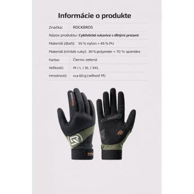 Rukavice RockBros zateplené  plnoprsté,veľ.M