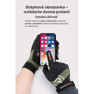 Rukavice RockBros zateplené plnoprsté,veľ.XXL