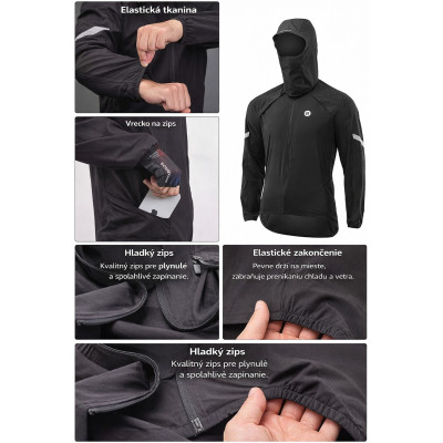 *Bunda-cyklistická RockBros 3 v 1, veľ M, vetruodolná s odnímateľnými rukávmi