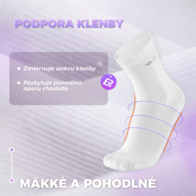 Ponožky dámske RockBros cyklistické, veľ. M (39-42 cm), biele