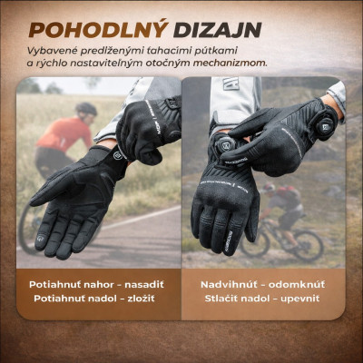 Rukavice RB zateplené cyklistické, veľkosť XL