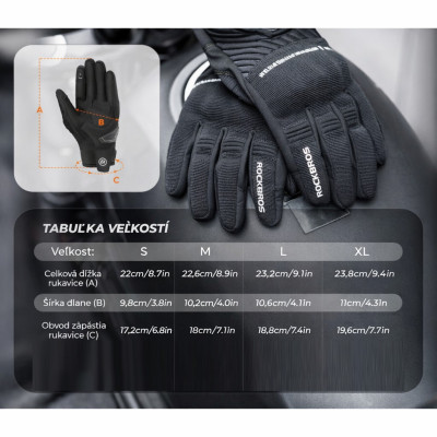 Rukavice RB zateplené cyklistické, veľkosť XL