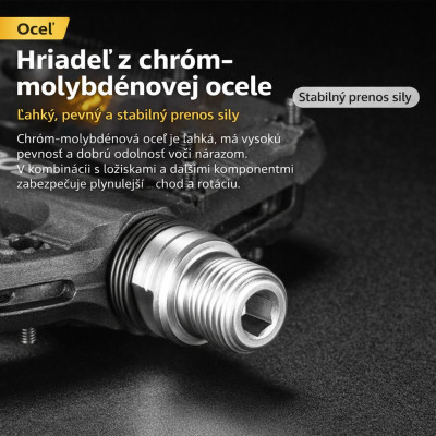 Pedál RockBros, PL,LSL Flat nylon, 9/16, čierny s odrazkami