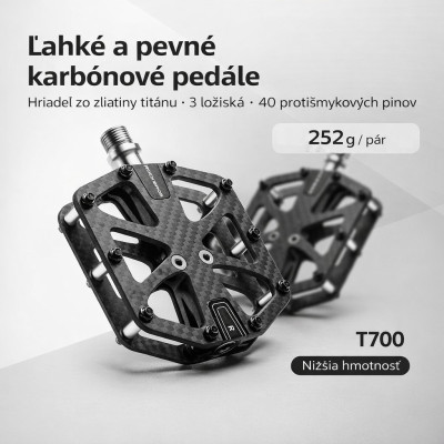 Pedál RockBros karbónové, ultraľahké, 20 pinov