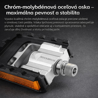 Pedál RockBros, skladací oska 9/16, dural/plast