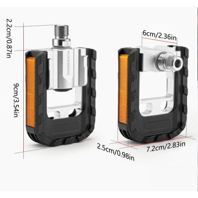 Pedál RockBros, skladací oska 9/16, dural/plast