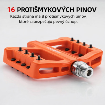Pedál RockBros, PL,LSL Flat, nylon, 9/16,oranžový