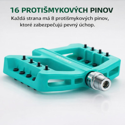 Pedál RockBros, PL,LSL Flat, nylon, 9/16,zelený