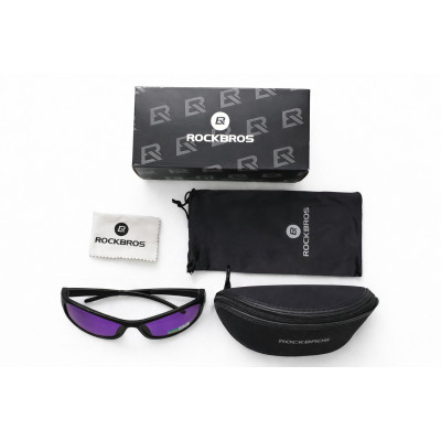 Okuliare RockBros, lesklé čierne