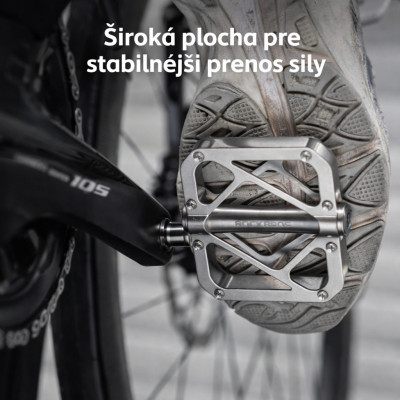 Pedál RB, PL,LSL Flat Al, 9/16 z titánovej zliatiny