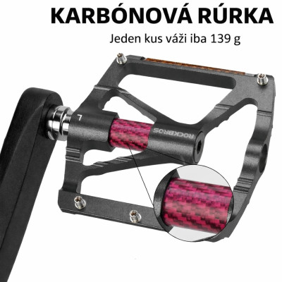 Pedál RockBros, PL,LSL Flat Al, 9/16 s odrazkami, čierny