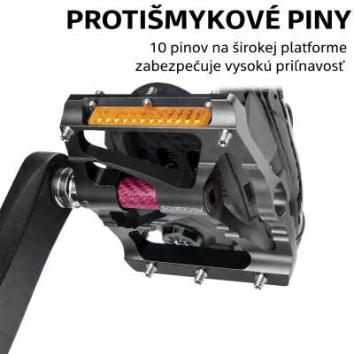 Pedál RockBros, PL,LSL Flat Al, 9/16 s odrazkami, čierny