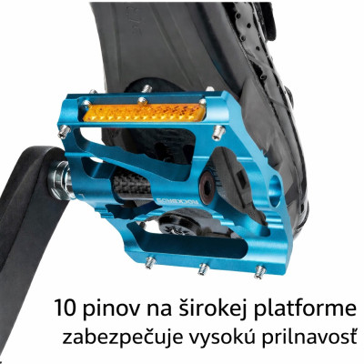 Pedál RockBros, PL,LSL Flat Al, 9/16 s odrazkami, modrý