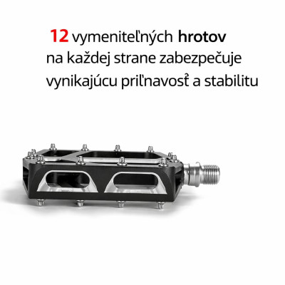 Pedál RB, PL,LSL Flat Al, 9/16, čierny