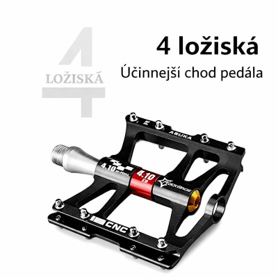 Pedál RB, PL Flat Al, 9/16, čierno/červený