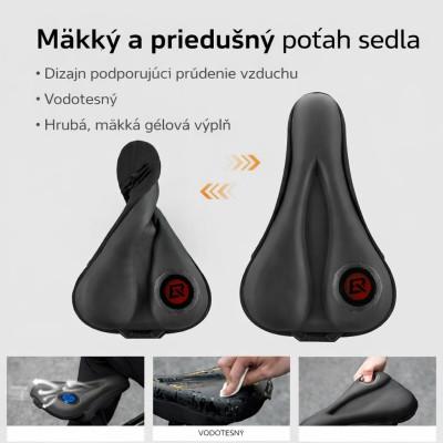 Poťah sedla RB GEL s pamäťovou penou, červená potlač