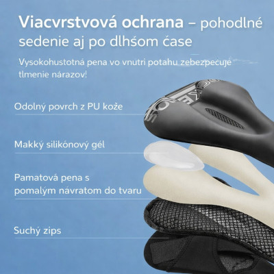 Poťah sedla RB silica GEL s pamäťovou penou pre  MTB