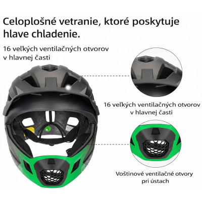 Prilba, RB, čierno/zelená, veľ.M 54-57cm