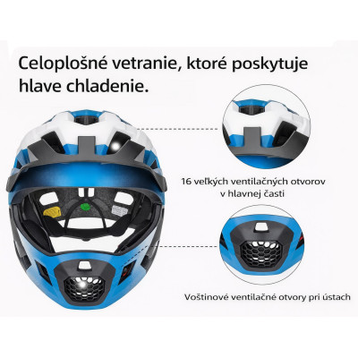 Prilba, RB, bielo/modrá, veľ.M 54-57cm