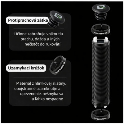 Rukoväť RockBros, skrutkovacia, špeciálna dvojzložková zmes, čierna