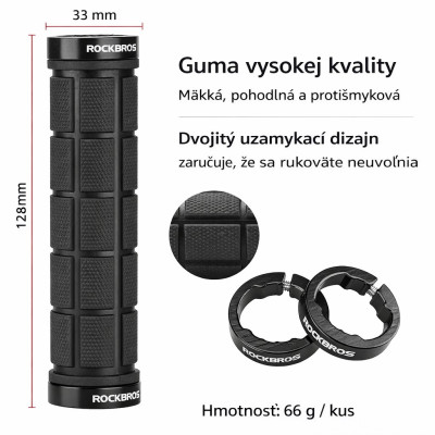 Rukoväť RockBros, skrutkovacia, TPR kratón, mäkká zmes, čierna