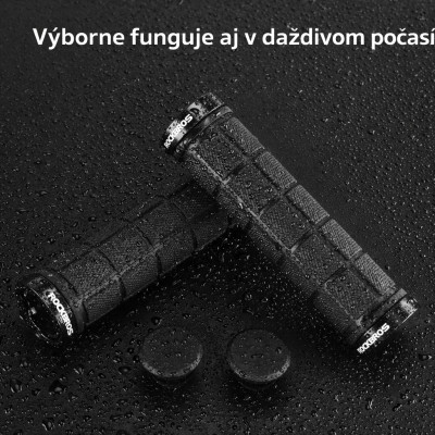 Rukoväť RockBros, skrutkovacia, TPR kratón, mäkká zmes, čierna