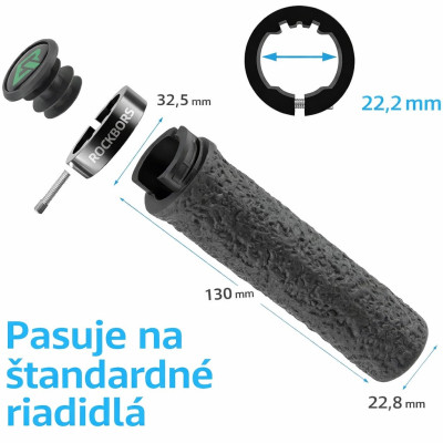 Rukoväť RockBros, skrutkovacia, TPE kratón, čierna