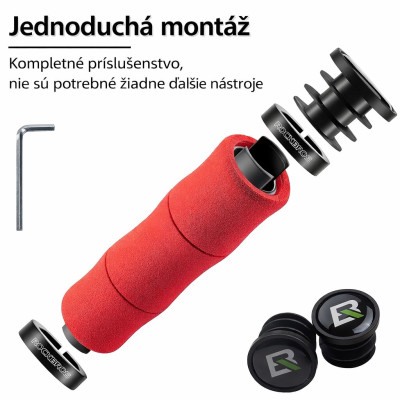 Rukoväť RB penová, AL.skrutkovacia, 130mm, červená