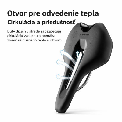 Sedlo RockBros s otvorom, ergonomické, bez zámku,čierne