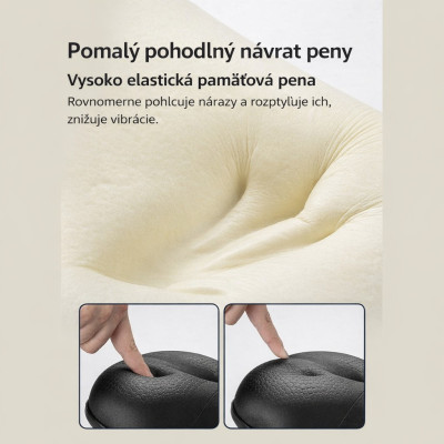 Sedlo RB s otvorom, s pamäť. penou, bez zámku, čierne