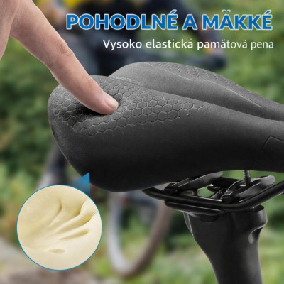 Sedlo RB s otvorom, s pamäť. penou, bez zámku, čierne