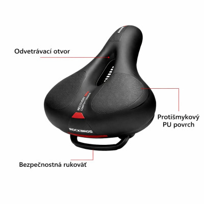 Sedlo Gel RB s otvorom a rukoväťou, so zámkom
