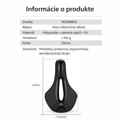 Sedlo RB s otvorom, bez zámku, čierne