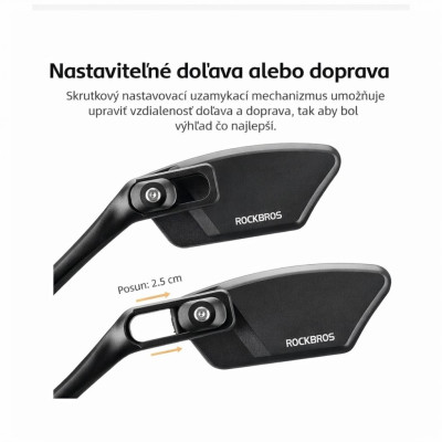 Zrkadlo RB spätné ľavé s uchytom do vnútra riadidla