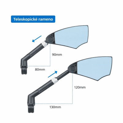 Zrkadlo RB spätné ľavé s uchytom na riaditko 21-32 mm
