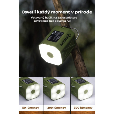 Pumpa RockBros mini elektrická so svetlom 300Lm, zelená, vrátane USB kábla, 45 g. V cene výrobku je zahrnutý recykl.pop.pre SR v