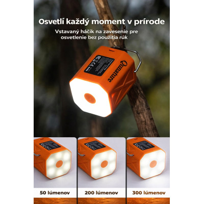 Pumpa RockBros mini elektrická so svetlom 300Lm, oranžová, vrátane USB kábla, 45 g. V cene výrobku je zahrnutý recykl.pop.pre SR