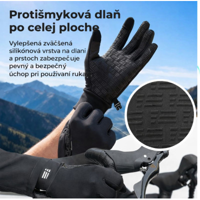 Rukavice RockBros protišmykové, plnoprsté,veľ.XL