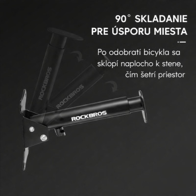 Stojan - RB držiak bicykla nástenný, sklápací za rám