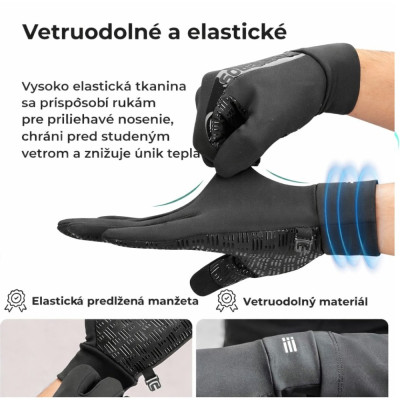 Rukavice RockBros protišmykové, plnoprsté,veľ.L