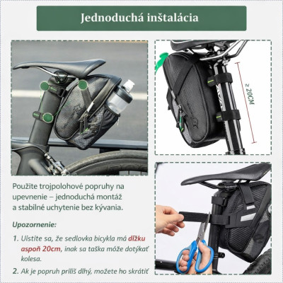 Taška RB podsedlová s držiakom fľaše, kapacita 1L