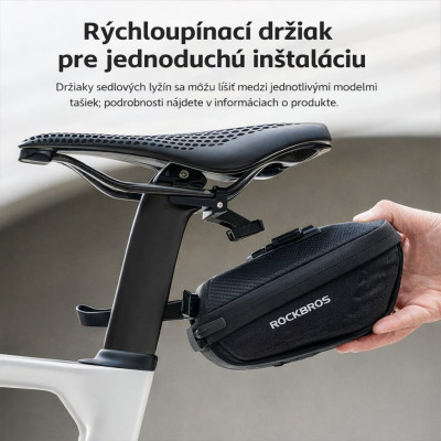 *Taška RockBros podsedlová s blatníkom, kapacita 0,8L,čierna