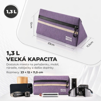 Taška RB na riadidlá, 1,3l, bordová