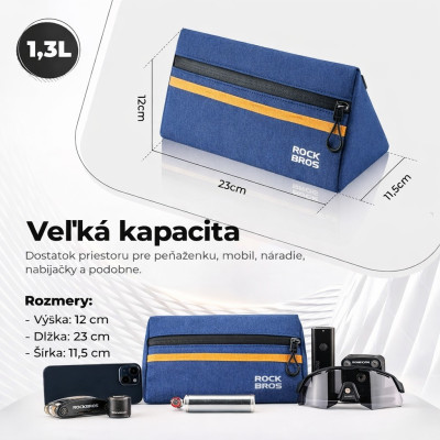 Taška RB na riadidlá, 1,3l, modrá