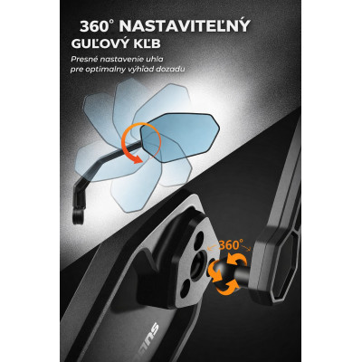 Zrkadlo RockBros spätné pravé s uchytom na riaditko